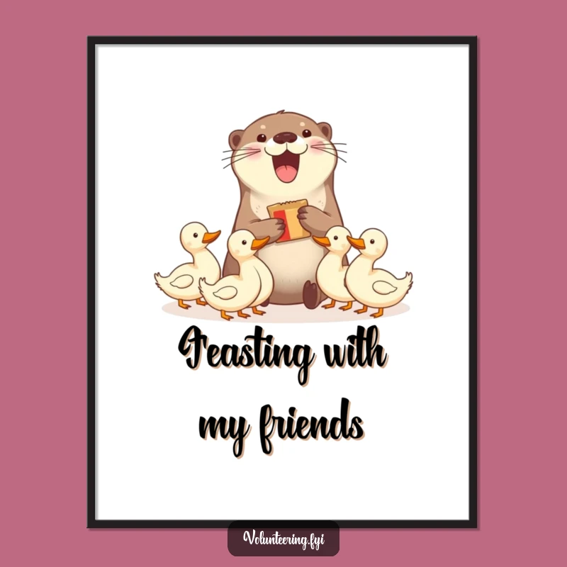 Funny Otter & Ducks Digital Art - Instant Sharing Humor