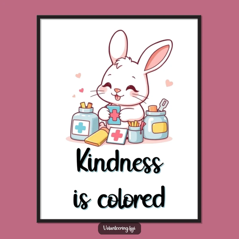 Funny Bunny Aid Worker Digital Art: Instant Organization with This Hilarious Download