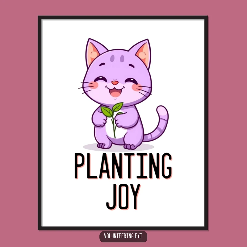 Funny Cat Gardener Digital Art - Hilarious Plant Lover Decor Print Gift