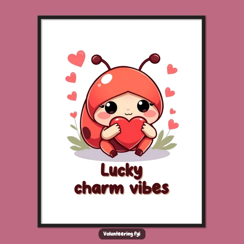 Funny Ladybug Guide Digital Art - Hilarious Helpful Character Decor Print Gift