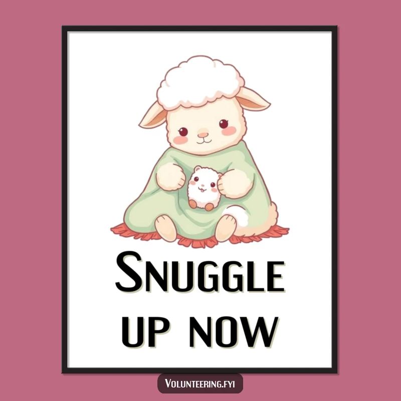 Funny Sheep Cozy Blanket Digital Art - Instant Adorable Wall Decor