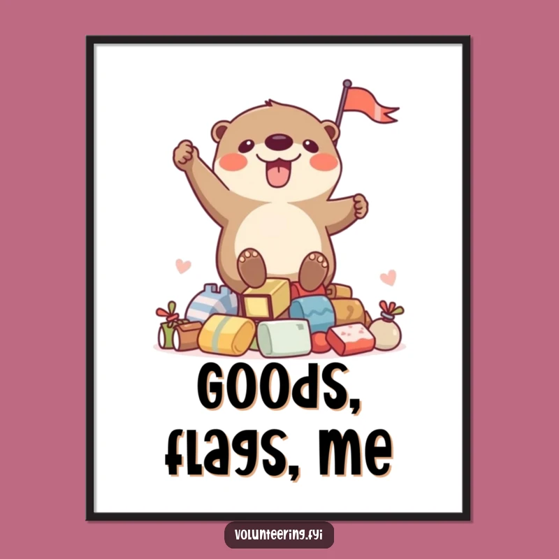 Funny Otter Flag Digital Art - Instant Joy for Your Walls