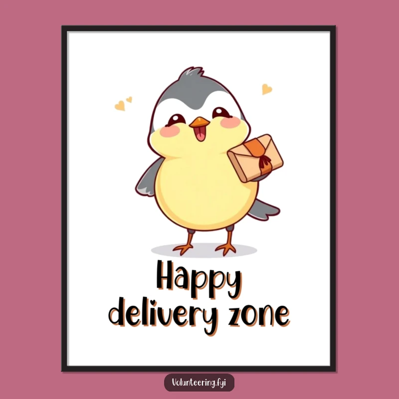 Funny Chickadee Delivery Digital Art - Instant Cheerful Decor