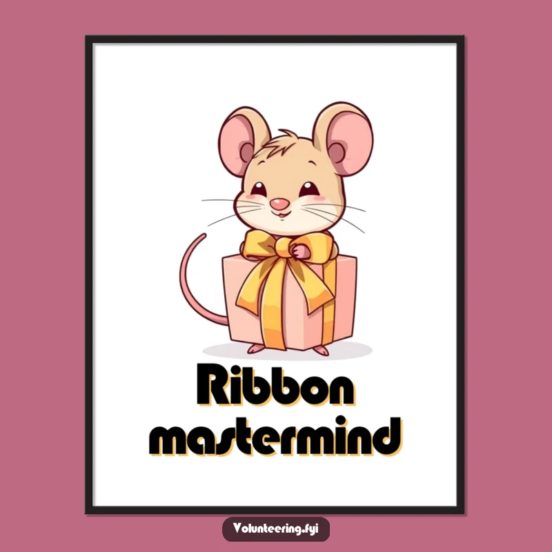 Funny Mouse Gift Digital Art: Meticulous Wall Decor for Organized Souls