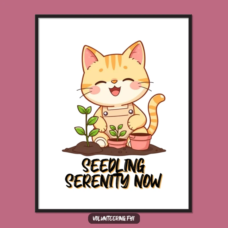 Funny Cat Gardener Digital Art: Instant Cheer with This Hilarious Feline Download