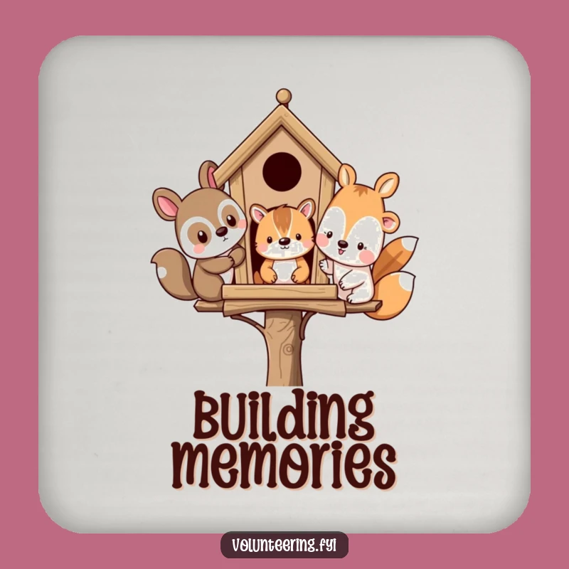 Funny Animal Friends Birdhouse Coasters: Protect Surfaces with Hilarious Art