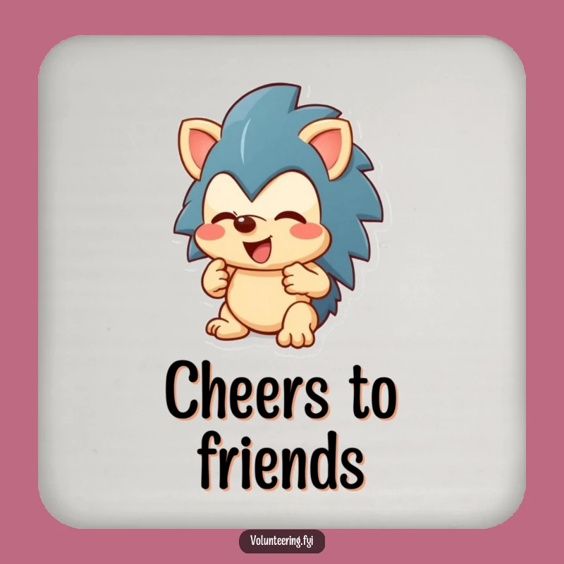 Funny Hedgehog Sharing Coasters - Protect Surfaces with Generous Charm!