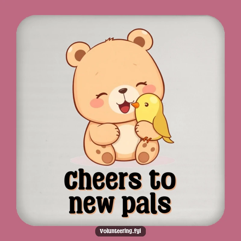 Funny Bear & Bird Coasters - Table Giggling Humor Set