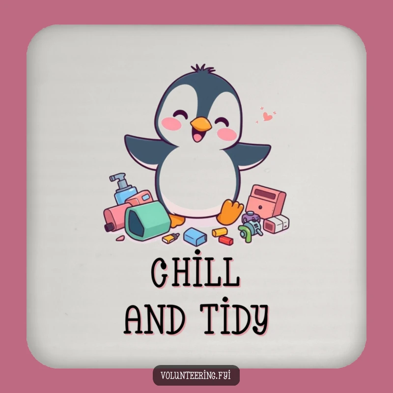 Funny Penguin Drink Coaster: Protect Surfaces with Order, Gift