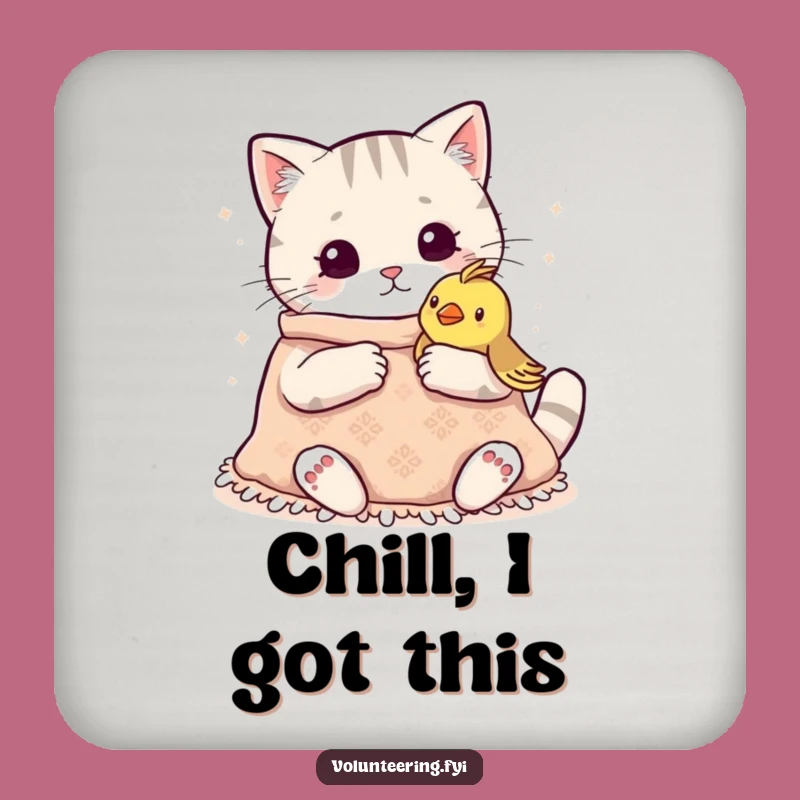 Funny Kawaii Cat Knitting Coaster Set: Protect Tables with Cute Craftsmanship, Hilarious Funny Gift