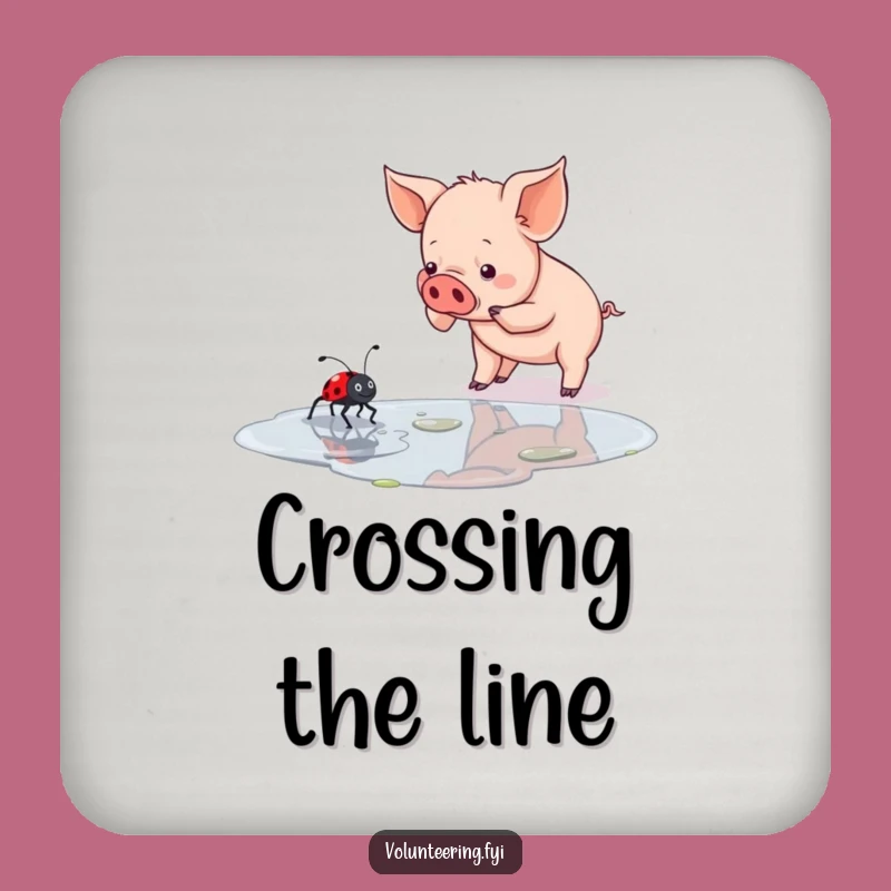 Funny Piglet & Ladybug Coaster Set - Cute Animal Drink Protection Gift
