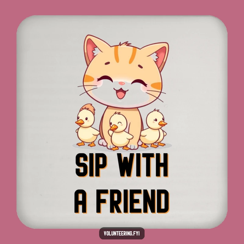 Funny Cat Duckling Coasters - Protect Surfaces with Whimsical Charm!