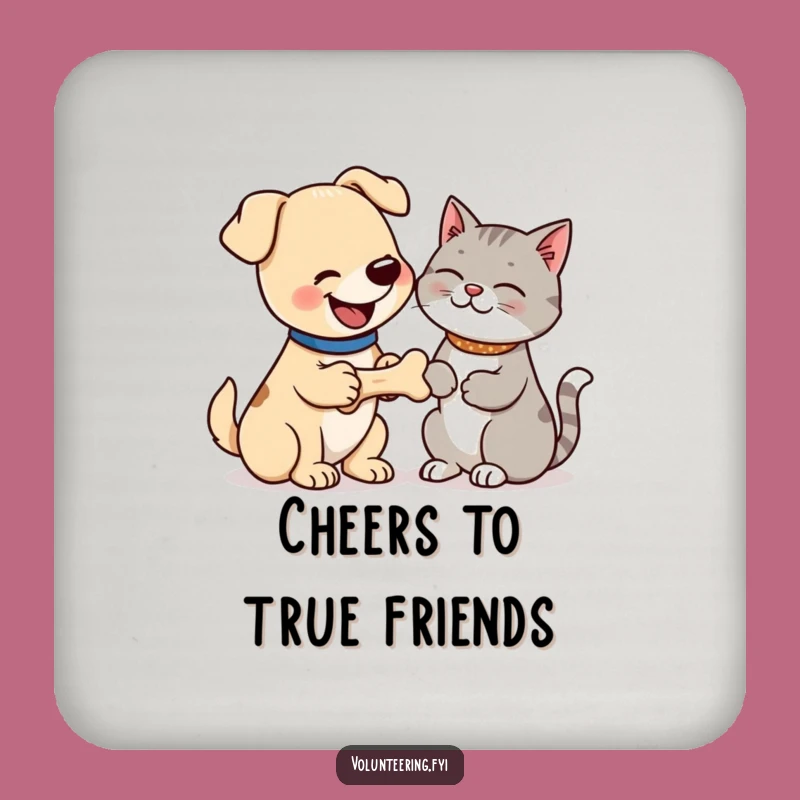 Funny Dog & Cat Bone Coasters - Table Humor & Pet Gift Set