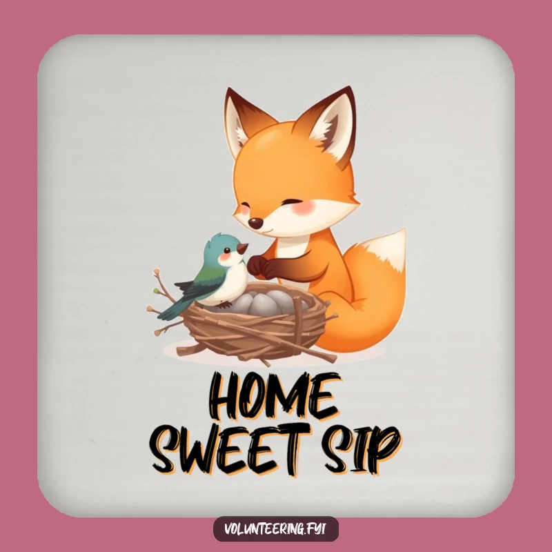 Funny Fox Drink Coasters: Protect Surfaces with Woodland Charm