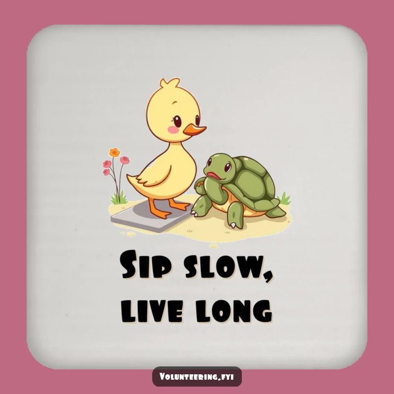 Funny Kawaii Duckling Helping Coaster - Cute Protection for Your Surfaces
