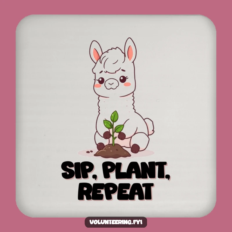 Funny Llama Drink Coasters: Protect Surfaces with Planting Charm