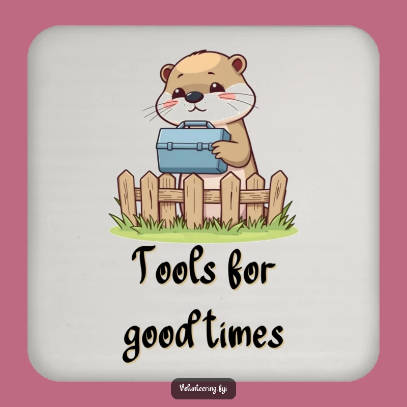 Funny Otter Drink Coaster: Helpful Friend Protecting Surfaces