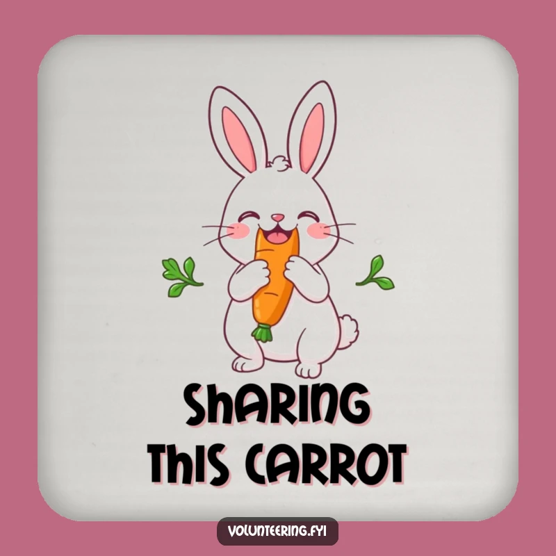 Funny Rabbit Carrot Coaster: Sharing Hare, Protect Surfaces Hilariously