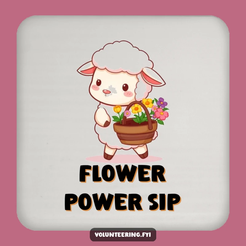 Funny Sheep Flower Coaster - Humorous Table Protection for Garden Lovers