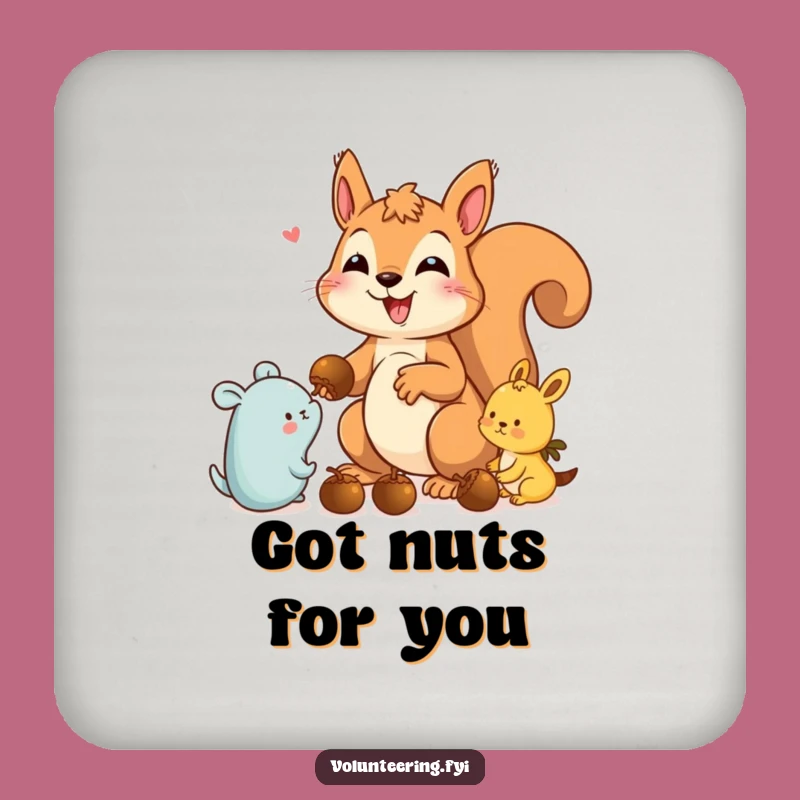Funny Squirrel Drink Coaster: Acorn Holder, Humorous Table Protector Gift