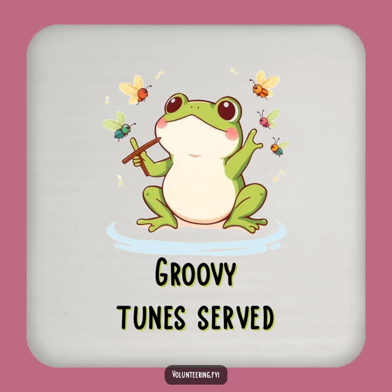 Funny Kawaii Frog Conductor Coaster Set: Protect Surfaces with Musical Flair, Hilarious Funny Gift