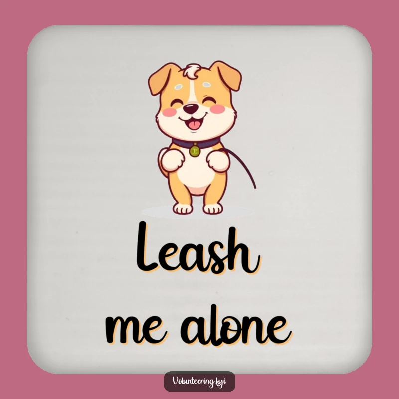 Funny Kawaii Dog Walking Coasters: Protect Surfaces Funny Gift