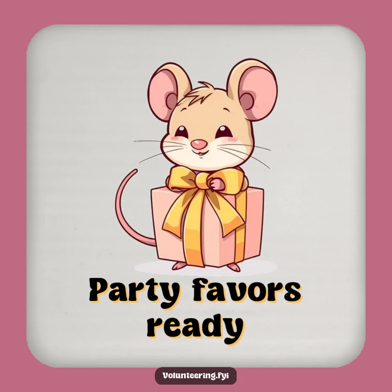 Funny Mouse Gift Coaster: Protect Surfaces with Detailed Humor