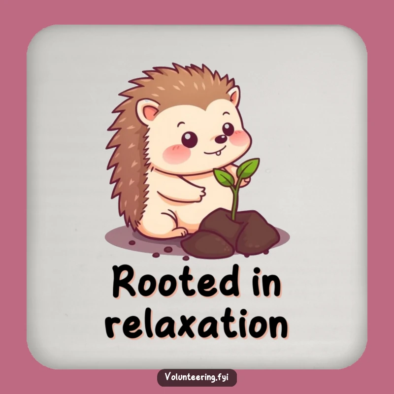 Funny Kawaii Hedgehog Planting Coaster - Cute Protection for Your Surfaces