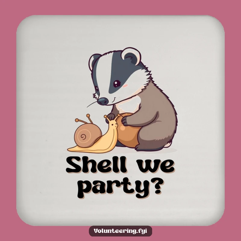 Funny Badger & Snail Coaster Set - Diligent Table Protection Gift