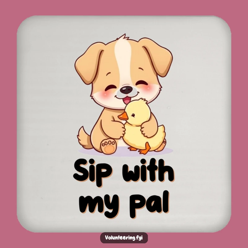 Funny Dog Duckling Coaster - Humorous Table Protection for Pet Lovers