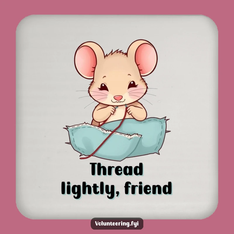 Funny Mouse Drink Coaster: Protect Surfaces with Crafty Humor Gift