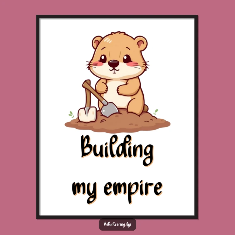 Funny Beaver Construction Poster - Whimsical Wall Art for DIY Enthusiasts