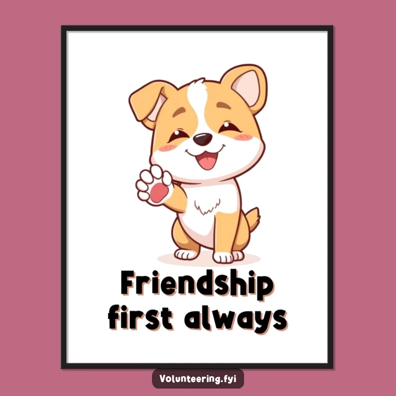 Funny Dog Paw Poster - Decorate with Joyful Friendship & Canine Art!