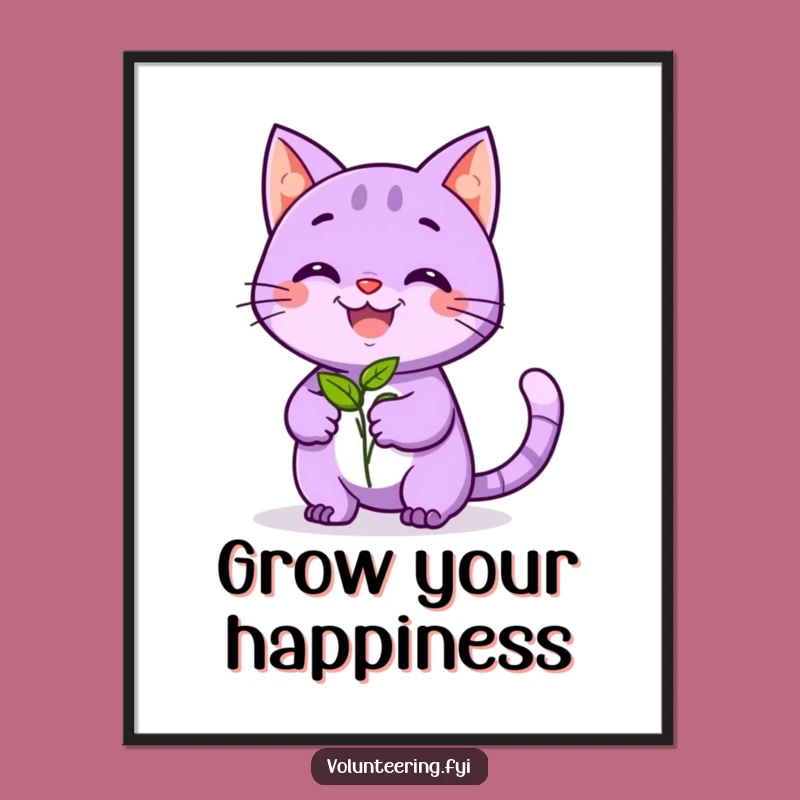 Funny Cat Gardener Poster - Hilarious Plant Lover Wall Art Gift