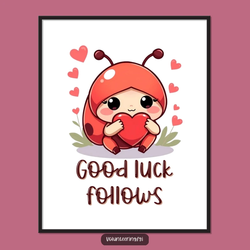 Funny Ladybug Guide Poster - Hilarious Helpful Character Wall Art Gift