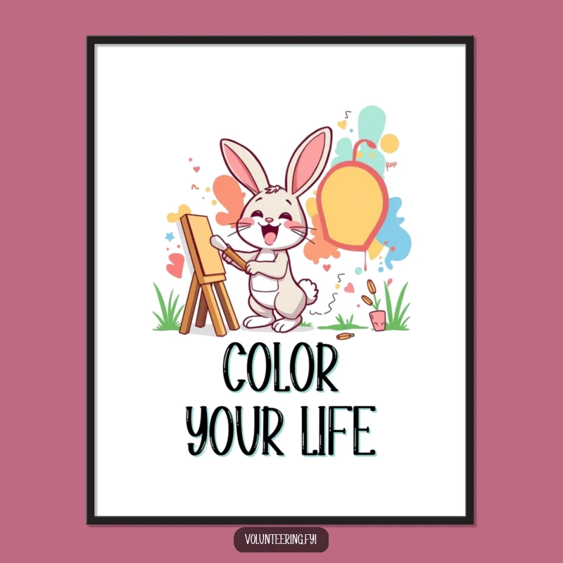 Funny Rabbit Mural Poster: Vibrant Art for Community Spaces