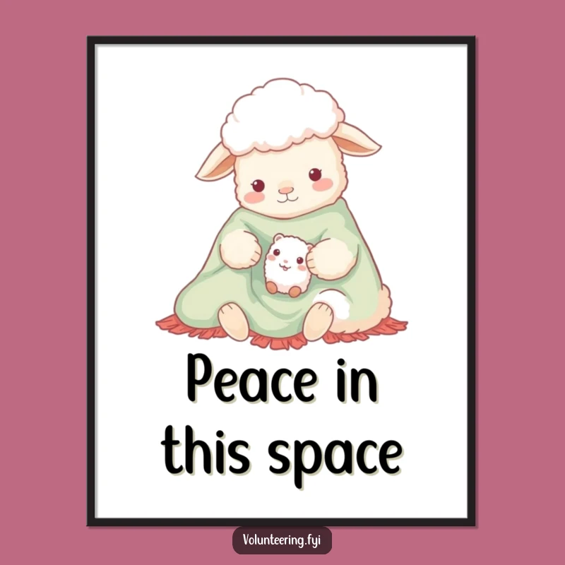 Funny Sheep and Creature Cozy Blanket Poster - Whimsical Wall Art Gift