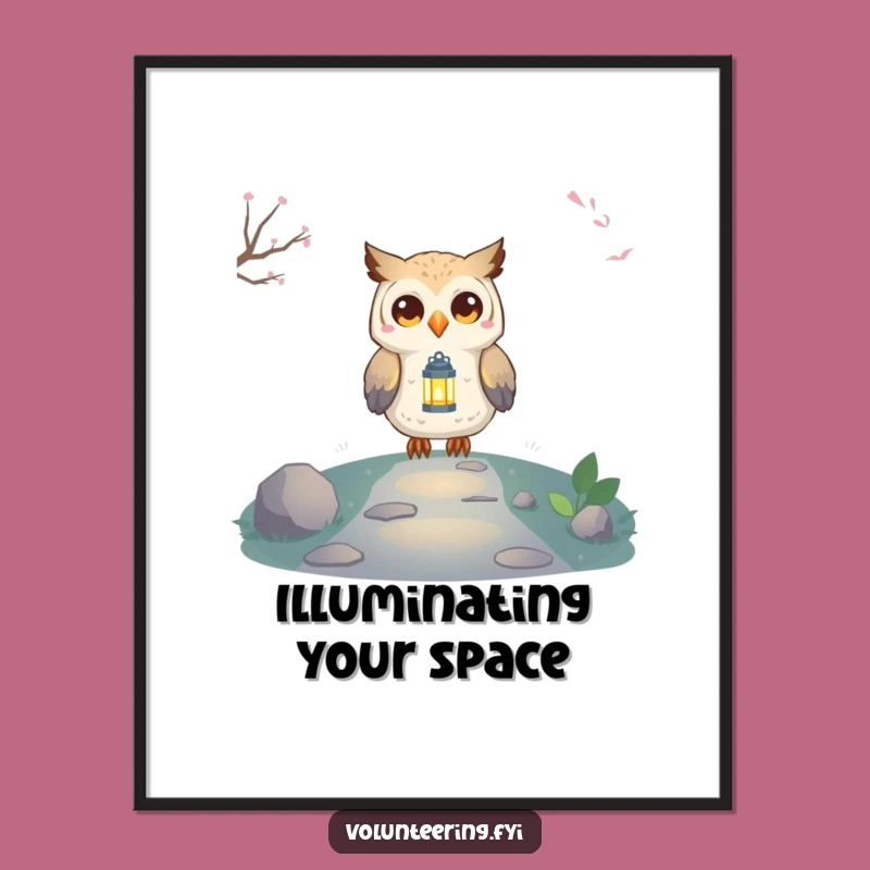 Funny Owl Lantern Poster: Inspirational Wall Art, Perfect High-Quality Funny Gift