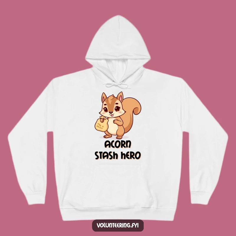 Funny Squirrel Helper Hoodie: Cozy Wear with Determined Character Carrying Seeds, Great Funny Gift