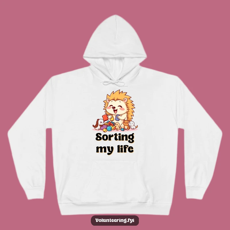 Cozy Funny Hedgehog Toy Sorter Hoodie: Warm & Playful, Perfect Funny Gift for Kids