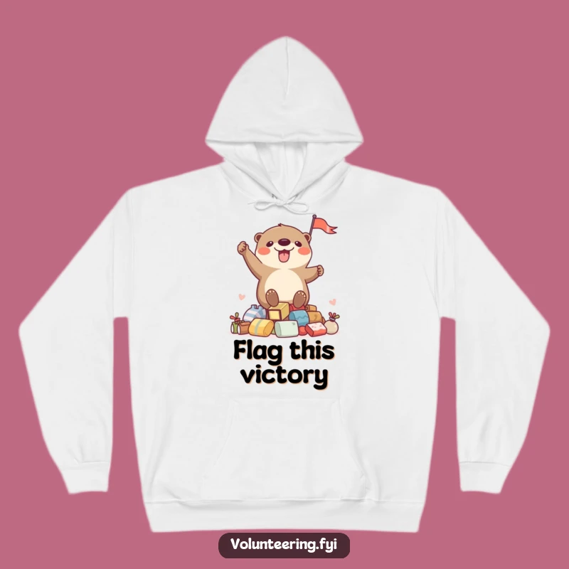 Cozy Funny Otter Flag Hoodie - Warm & Hilarious Gift for All