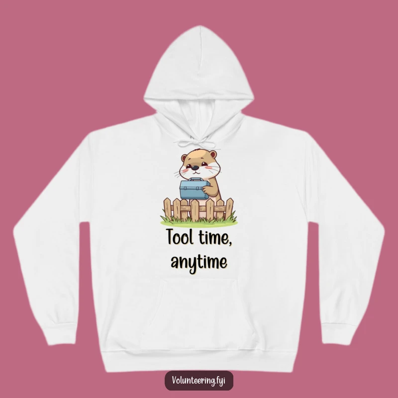 Cozy Funny Otter Hoodie: Helpful Friend Building Fun