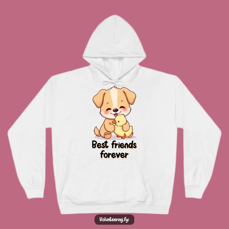 Funny Dog Duckling Friends Hoodie - Cozy & Humorous Pet Apparel