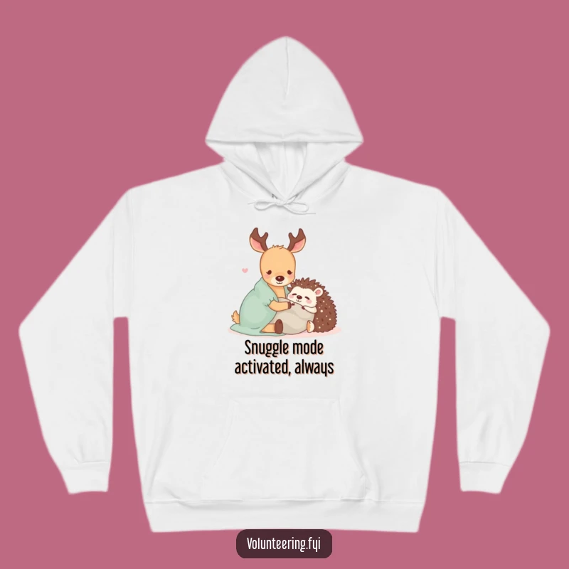 Funny Kawaii Deer & Hedgehog Hoodie: Ultimate Warm Hug Funny Gift