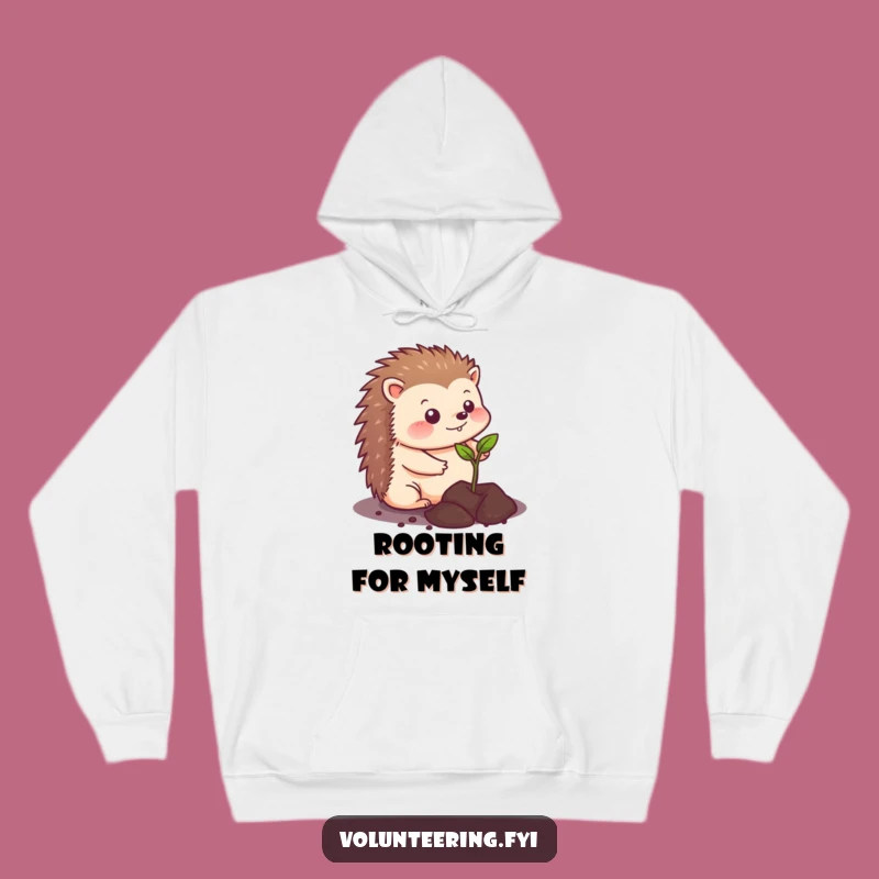 Funny Kawaii Hedgehog Hoodie - Cozy Planting Design for Adorable Outdoor Enthusiasts