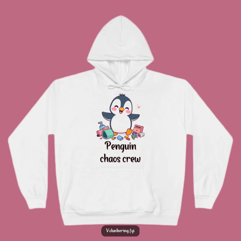 Funny Penguin Hoodie: Cozy Cleanliness, Perfect Gift for Order Lovers