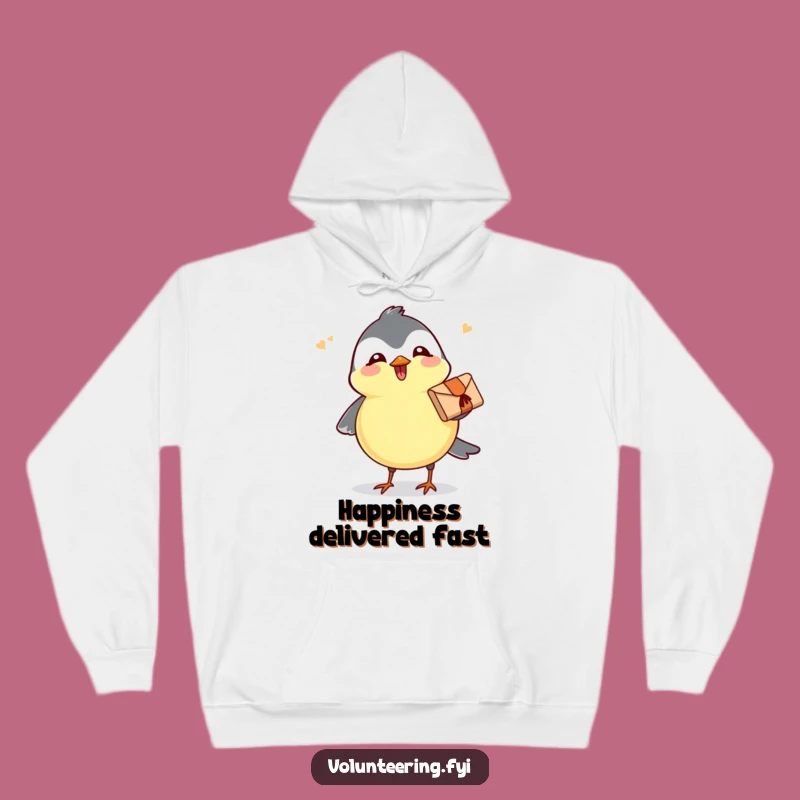 Funny Chickadee Parcel Hoodie - Warm Hugs & Happy Delivery