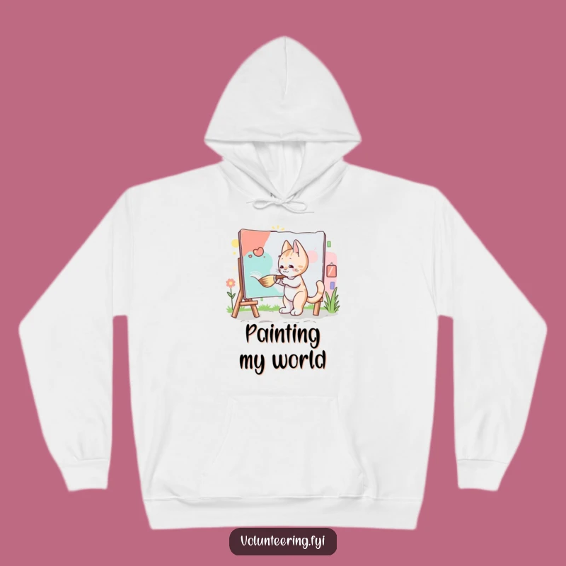 Funny Kitten Artist Hoodie: Cozy Mural Painter - Hilarious Warm Gift for Creatives