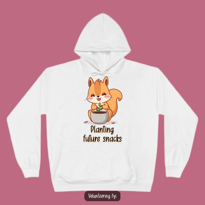 Cozy Funny Kawaii Squirrel Planting Seed Hoodie: Gardener Gift