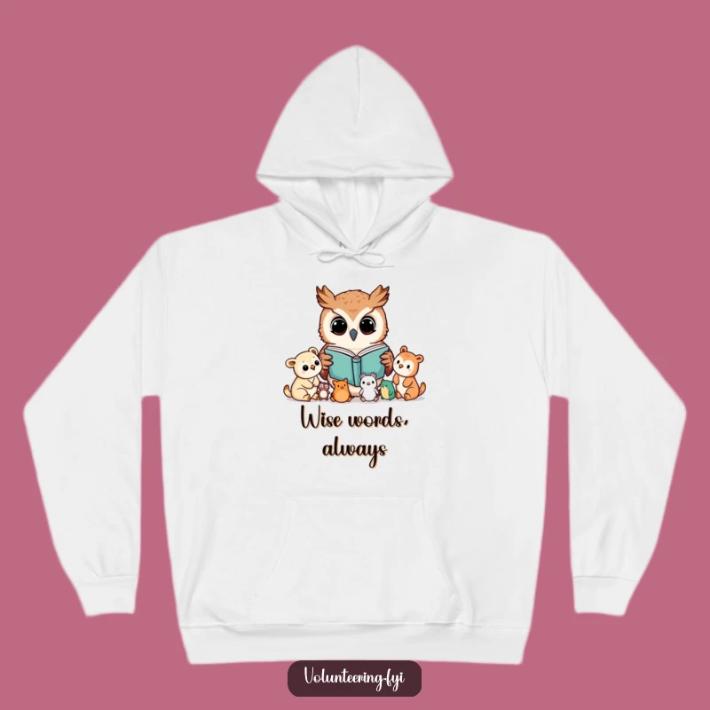 Funny Kawaii Owl Reading Hoodie, Cozy Knowledge Comfort, Ultimate Gift